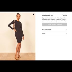 Reformation Wednesday Dress in Buff - size medium - never worn